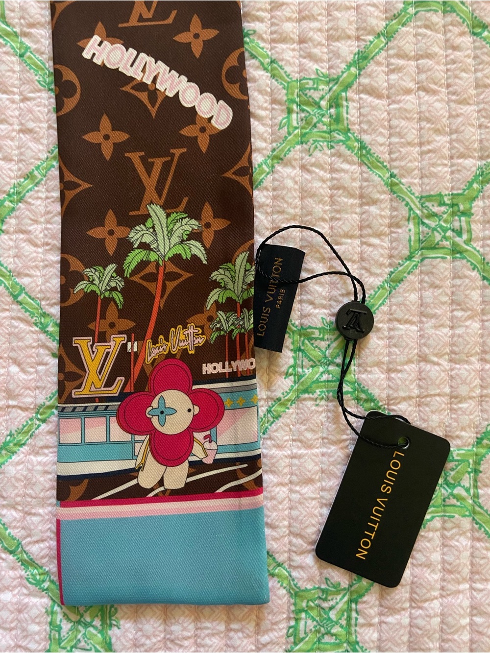 Louis Vuitton Hollywood Vivienne Floral Silk Bandeau Scarf! NWT! Fast shipping